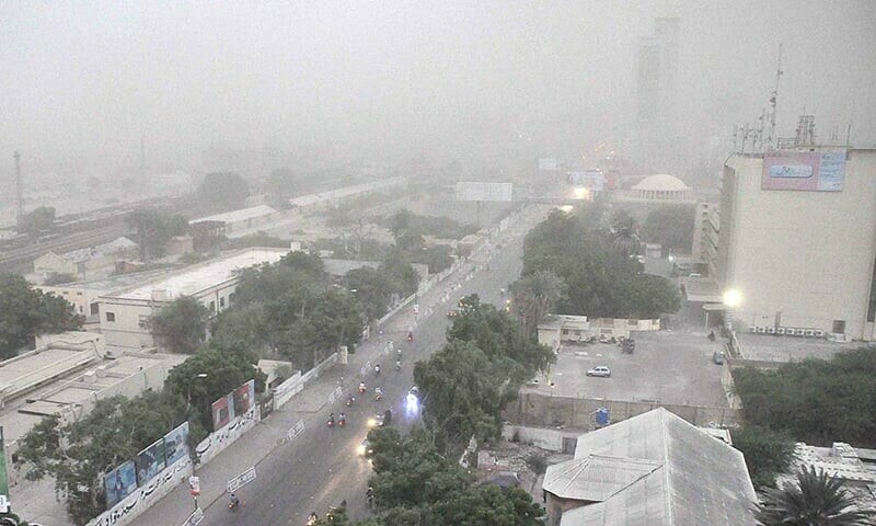 Windstorm, rain hit parts of Karachi for second day