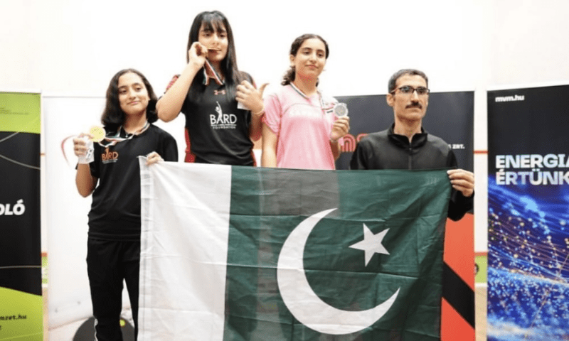 Ali sisters dominate squash courts at Hungary Junior Open with 2 golds, 1 silver