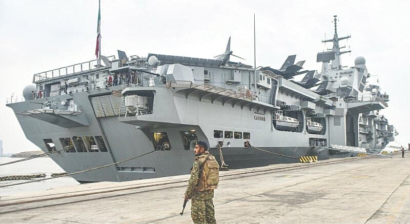 Italian Navy aircraft carrier makes first visit to Pakistan