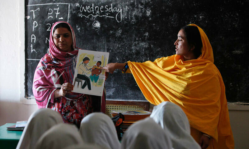 Shangla teachers protest holding of training programme in winter