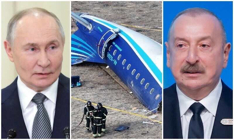 Putin apologises to Azerbaijan’s Aliyev over ‘tragic incident’ with plane in Russian airspace