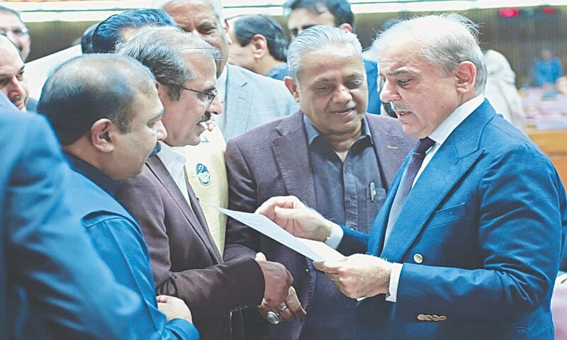 PM Shehbaz’s presence fails to quell noisy protest in NA