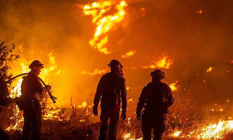 Mass evacuations after explosive new fire erupts near Los Angeles