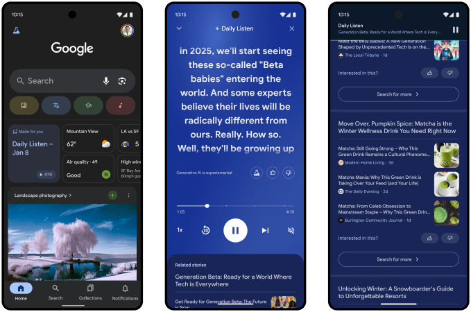 Google’s Daily Listen AI feature generates a podcast based on your Discover feed